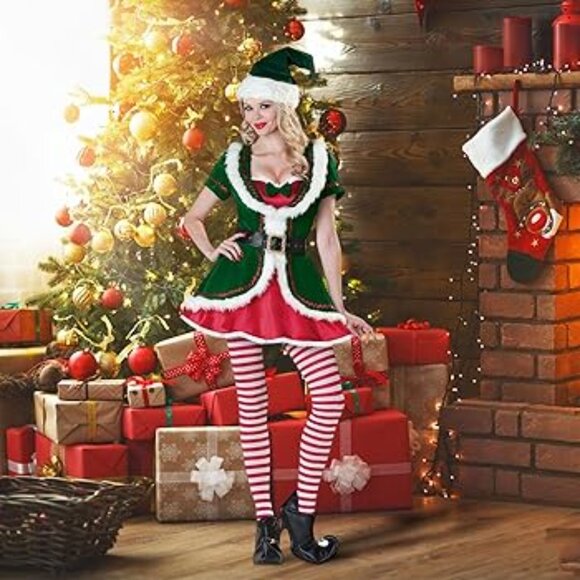 INCHARACTER Christmas  COSTUMES HOLIDAY HONEY ELF WOMEN  LARGE reasonable offers - Picture 8 of 15
